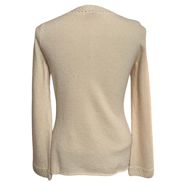 Lilly Pulitzer Cashmere Cream Sweater XS Keyhole Neck Knit Designer Pullover - Picture 12 of 12
